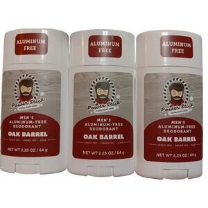 Oak Barrel Deodorant Power Stick Men's Aluminum Free (Qty 3) NEW 2.25 oz Clear